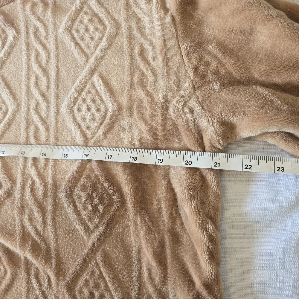 Muk Luks Loungewear Sherpa Pjs Long Sleeve Pant Set L Soft Copper Brown Sleep